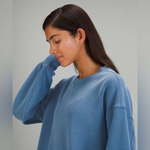 lululemon perfectly oversized cropped crew *softstreme in soft denim size 4